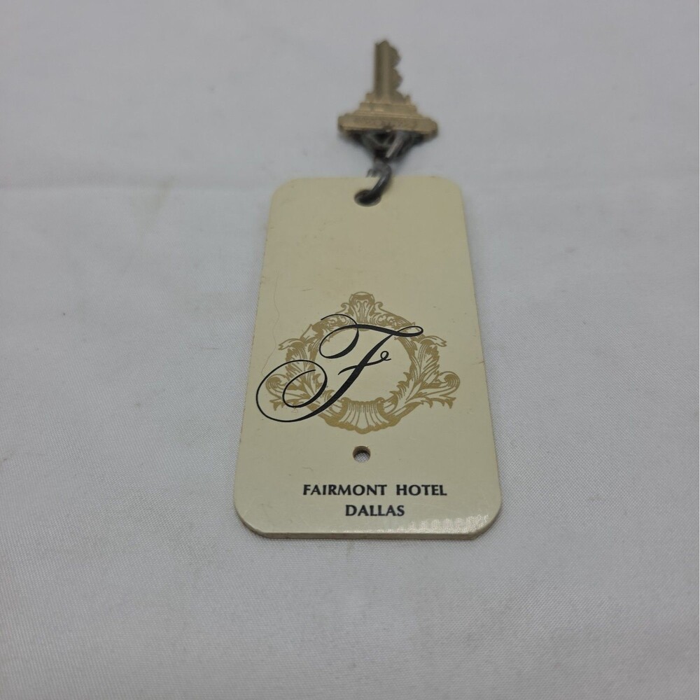VINTAGE KEY FOB & KEY FAIRMONT HOTEL DALLAS TEXAS ROOM #N801